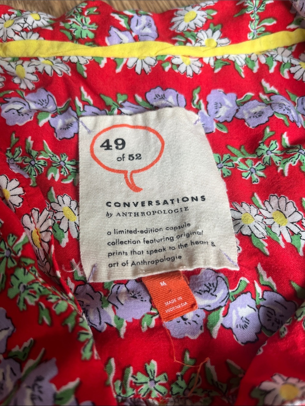 Anthropologie 49 of 52 Red Floral Stripe Sleeveless Button-Down Top - Picture 6 of 8